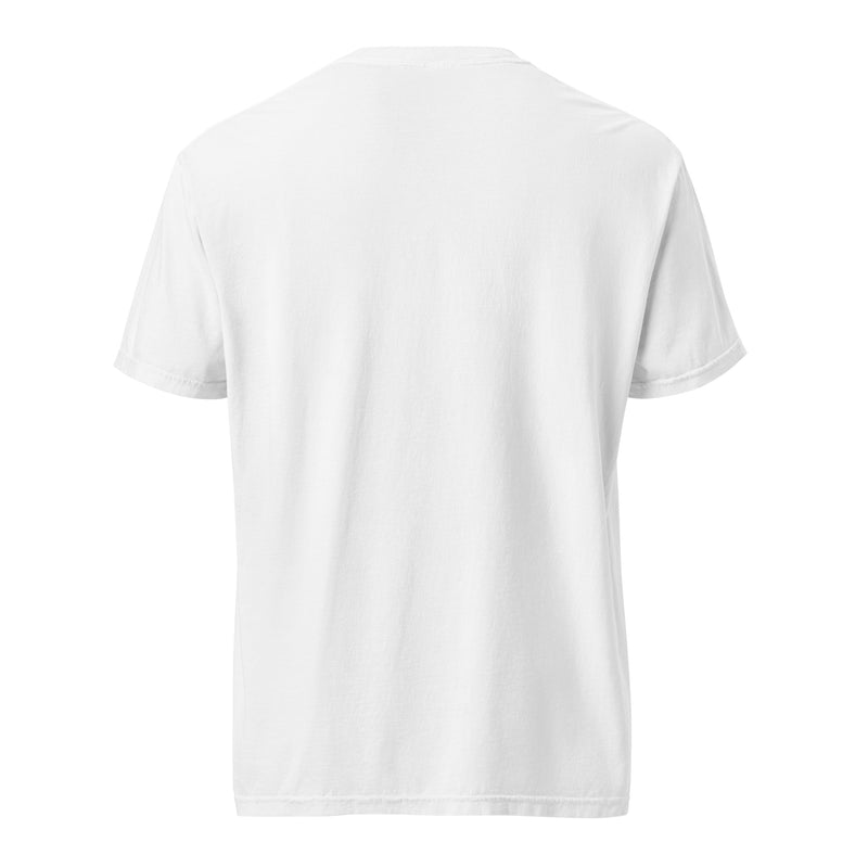 The backside of a plain white t-shirt, displayed against a white background. The shirt has no visible designs, logos, or text.