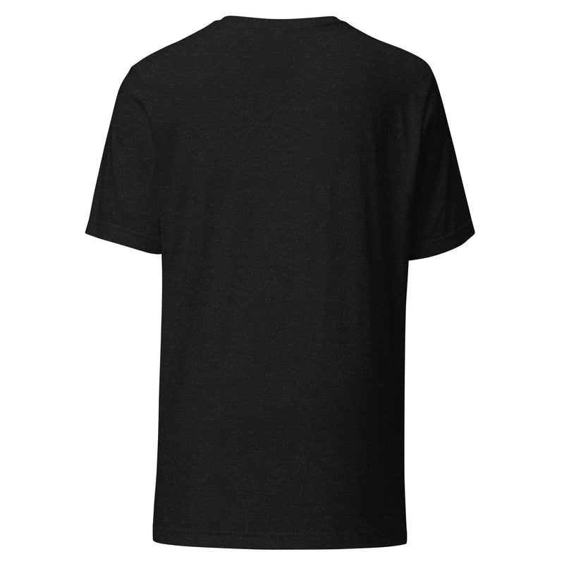 Back view of black t-shirt.