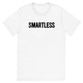 Light gray t-shirt featuring the word 'SMARTLESS' printed in black letters across the chest.