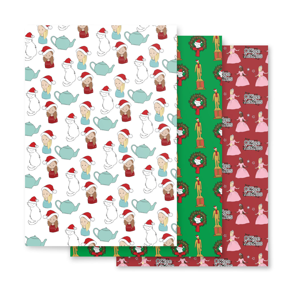 Decorative 100% Recycled Tissue Paper - Grey Holiday Icons on White - 20 x  30 - EcoEnclose