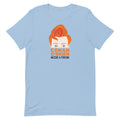 Cartoon illustration of a man with red hair and text reading 'CONAN O'BRIEN NEEDS A FRIEND' on a pale blue t-shirt.