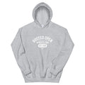 Light grey hoodie with white text reading 'Busted Open Appetite for Wrestling EST. 2009.'