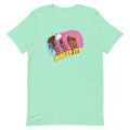 Mint green t-shirt featuring three women with colorful hair and the text 'Nailed It!'