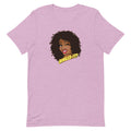 Pink t-shirt featuring cartoon illustration of a smiling woman with curly hair and the text 'Nailed It!'