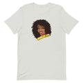 Light grey t-shirt featuring cartoon illustration of a smiling woman with curly hair and the text 'Nailed It!'